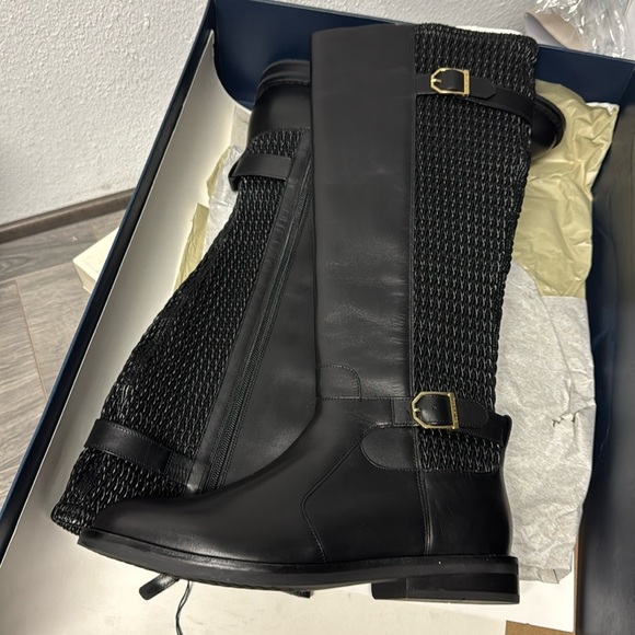 Cole Haan Women's Clover Stretch Side-Buckle Riding Boots - Picture 2 of 4